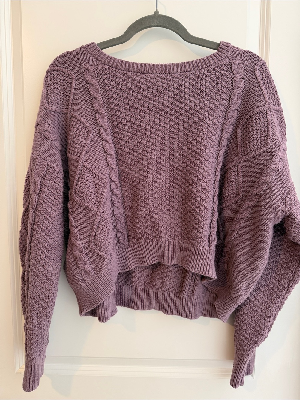 wild fable Mauve Cable Knit Scoop Sweater